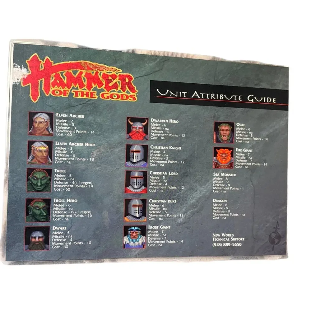 Hammer Of The Gods New World Computing Inc PC CD Rom DOS Vintage Game Big Box